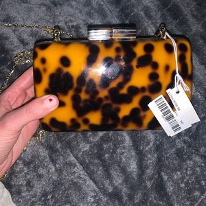 Sea Lily Acrylic tortoise shoulder bag/clutch